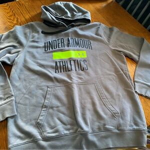 Under Armour Gray and Neon Green Men's Hooded Sweatshirt Hoodie XL